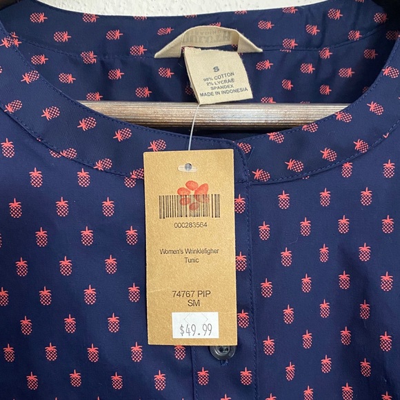 Duluth Trading Co Mini Pineapple Print Tunic Top - Picture 6 of 8